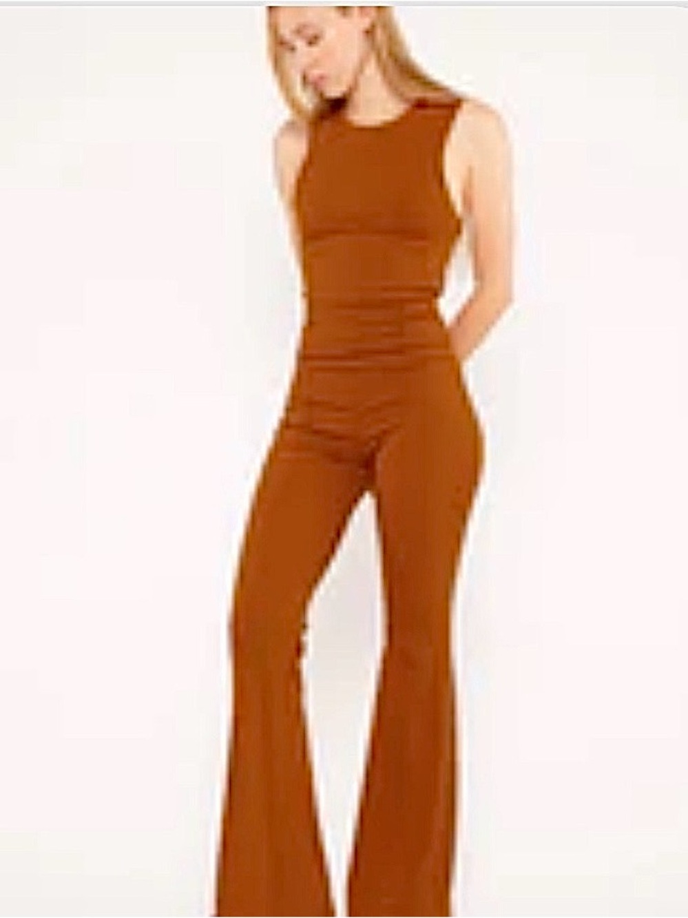 Riley Rader Copper Ribbed Flared Pant